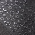 Sun Moon Star Nail Stickers Self Adhesive Silver Gold Nail Decals Nail Tips 