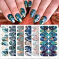 Gradient Color Marble Nail Polish Strips Stickers Adhesive Marble Nail Decals