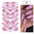 Gradient Color Marble Nail Polish Strips Stickers Adhesive Marble Nail Decals 3