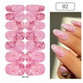 Gradient Color Marble Nail Polish Strips Stickers Adhesive Marble Nail Decals 6