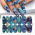 Gradient Color Marble Nail Polish Strips Stickers Adhesive Marble Nail Decals 2