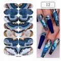 Gradient Color Marble Nail Polish Strips Stickers Adhesive Marble Nail Decals 12