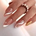 French Tips Nail Stickers Wave Strip Line Nail Art Decals 3D Self-Adhesive  2
