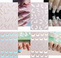 French Tips Nail Stickers Wave Strip Line Nail Art Decals 3D Self-Adhesive  4