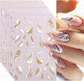 French Tips Nail Stickers Wave Strip Line Nail Art Decals 3D Self-Adhesive  1