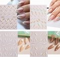 French Tips Nail Stickers Wave Strip Line Nail Art Decals 3D Self-Adhesive  7