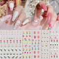 Tulip Nail Art Stickers 3D Flowers Self-Adhesive Sticker Design Holographic Tip 