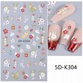 Flowers Nail Art Stickers 5D Stereoscopic Embossed Blossom Sticky Nail Stickers  3