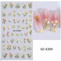 Flowers Nail Art Stickers 5D Stereoscopic Embossed Blossom Sticky Nail Stickers  5