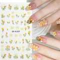 Flowers Nail Art Stickers 5D Stereoscopic Embossed Blossom Sticky Nail Stickers  1