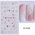 Flowers Nail Art Stickers 5D Stereoscopic Embossed Blossom Sticky Nail Stickers  6