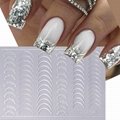 French Line Nail Stickers Gold Silver Rose Gold Line Nail Decals 3D Self Sticky 1