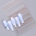  French Line Nail Stickers Gold Silver Rose Gold Line Nail Decals 3D Self Sticky 11