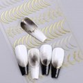  French Line Nail Stickers Gold Silver Rose Gold Line Nail Decals 3D Self Sticky 12