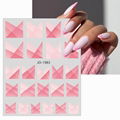 Semi Transparent French Nail Stickers 3D Self-Adhesive Black and White Stripe Ha 2