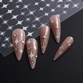 Shiny Gold Stars Nail Stickers Silver 3D Four-Pointed Star Nail Decals Starlight