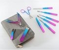 10pcs Blue Purple Manicure Set Grooming Set Nail Trimming Set 