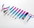 10pcs Blue Purple Manicure Set Grooming Set Nail Trimming Set  7