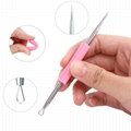 Stainless Steel Acne Removal Needle with Pink and Blue Silicon Tube Loop 