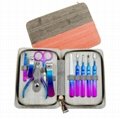 10pcs Blue Purple Manicure Set Grooming Set Nail Trimming Set 