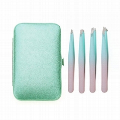 Gradient  Eyebrow Tweezer Set With Mirror 