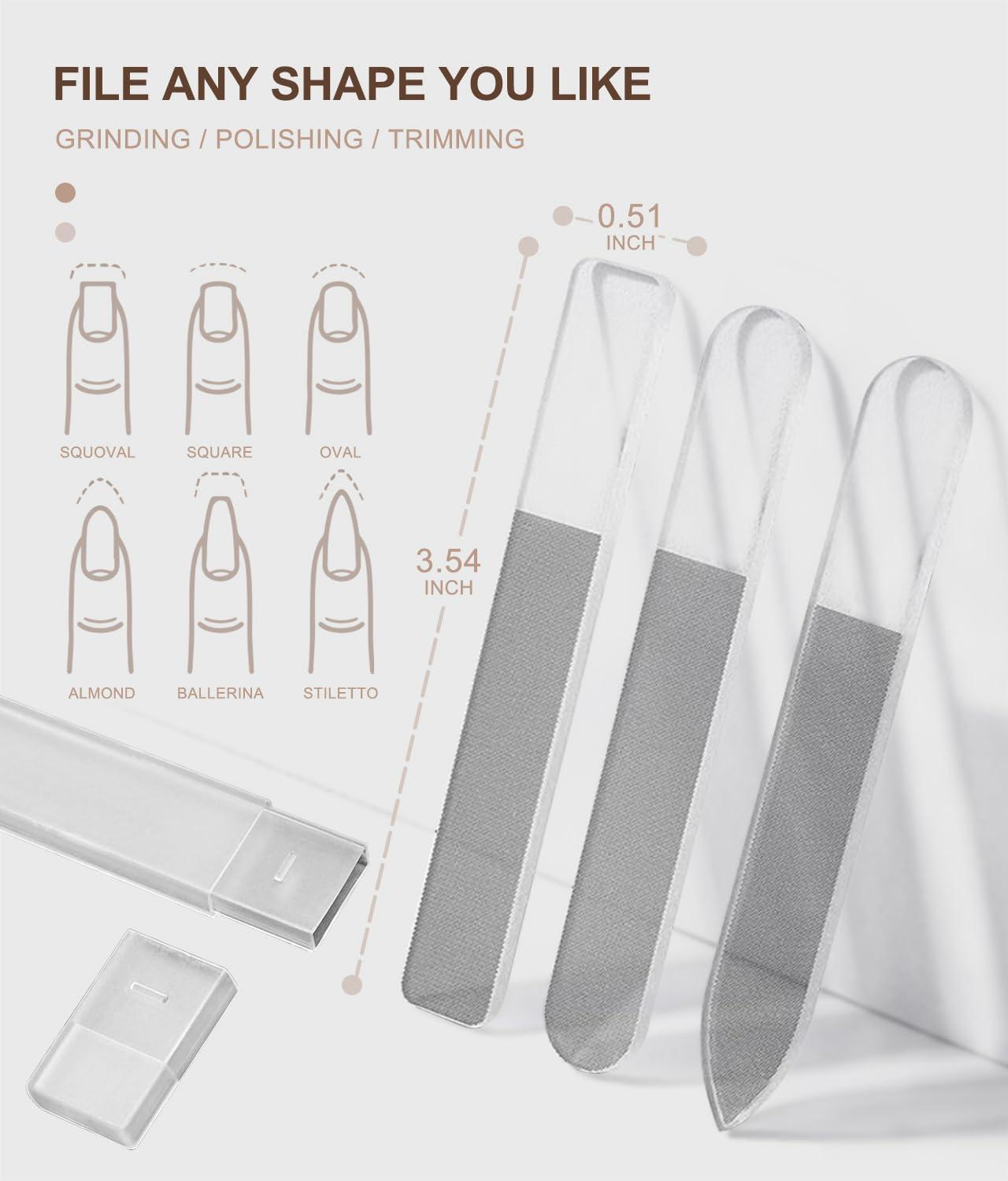 Glass Nail File and Buffers Nail File Neno Crystal  Foot File Box Pack 8