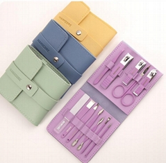 Colored Manicure Set  12pcs Nail Care Tool Kit For Men & Women Gift 