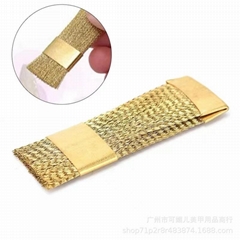 Metal Nail Bits Cleaning Brush Mini Nail Art Drill Head Cleaner, Golden Color 
