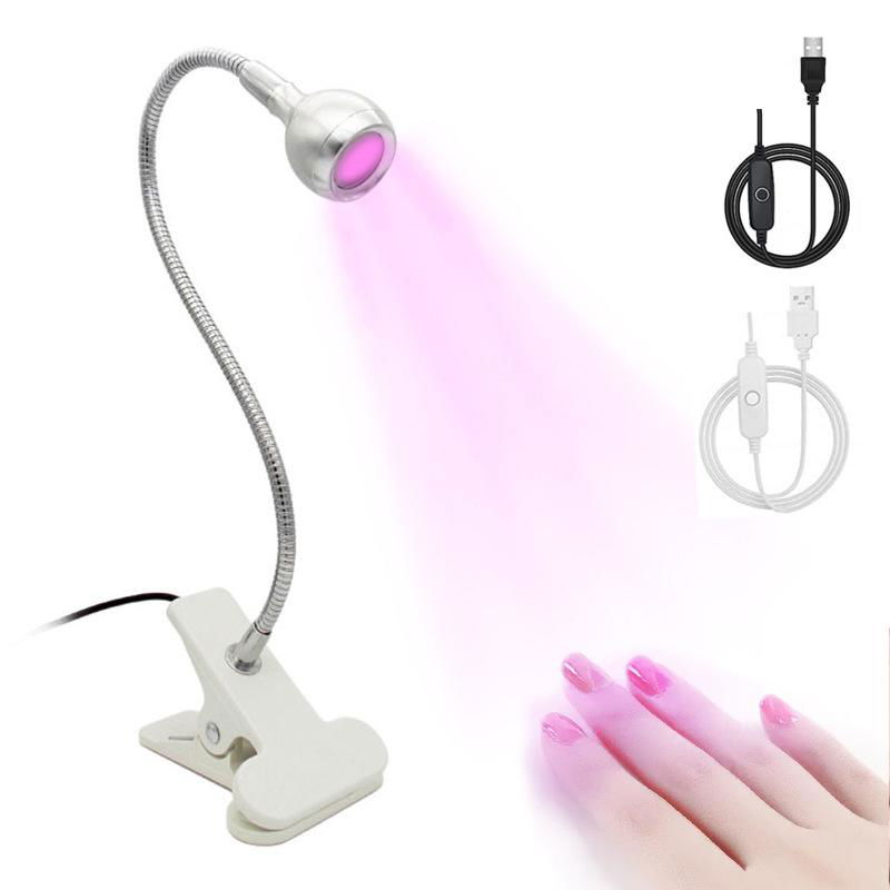 Nail Lamps 3W Flexible Gooseneck Lamp Quicky Dry Nail Manicure Dryer Gel Polish  2