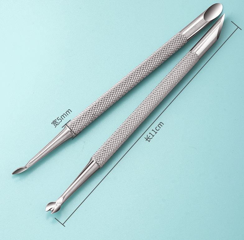 Cuticle Pusher Nail Implements Dual End Metal Cuticle Remover Manicuring Tool   4