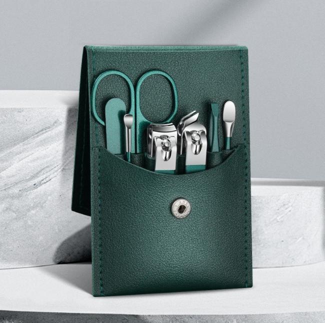 Green Manicure Set 7 IN 1 Nail Clipper Set Nail Care Tools  3