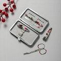 Flower Manicure Set  Leather Pouch Nail File Nail Clipper Nail Scissor 