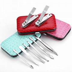 Manicure Set Stone Texture Fake Leather Case 12 pcs Nail Trimming Set  (Hot Product - 1*)