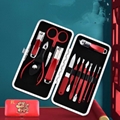 China Red Manicure Pedicure Set In-Grown Nail Clipper Tool Set Cute Dragon Logo 