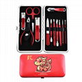 China Red Manicure Pedicure Set In-Grown Nail Clipper Tool Set Cute Dragon Logo 