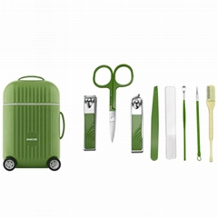 Travel Trolley Manicure Sets 8 pcs Grooming Set 4 Colors 