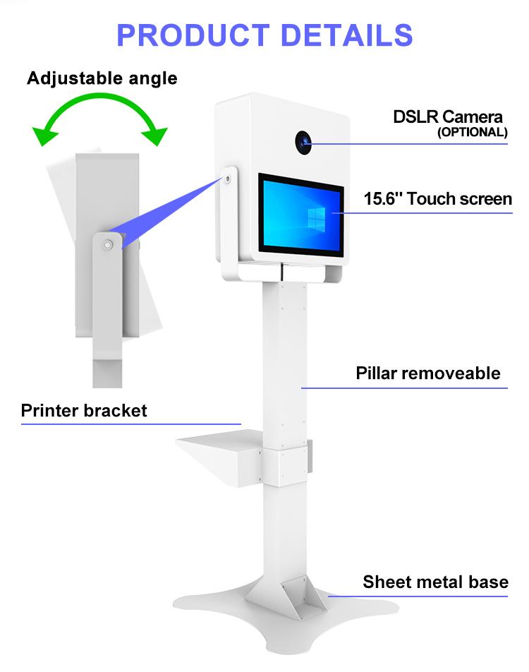 Detachable 15.6inch Touch Screen Camera Printer Selfie Photobooth Shell  6