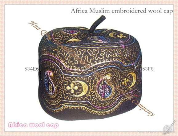 2019新款非洲穆斯林绣花羊毛帽 Africa Muslim wool cap 2