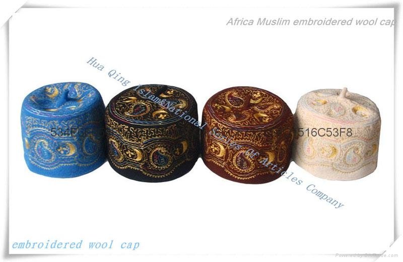 2019新款非洲穆斯林绣花羊毛帽 Africa Muslim wool cap 3
