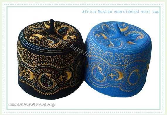 非洲穆斯林羊毛繡花帽 Africa Muslim embroidered wool cap 5
