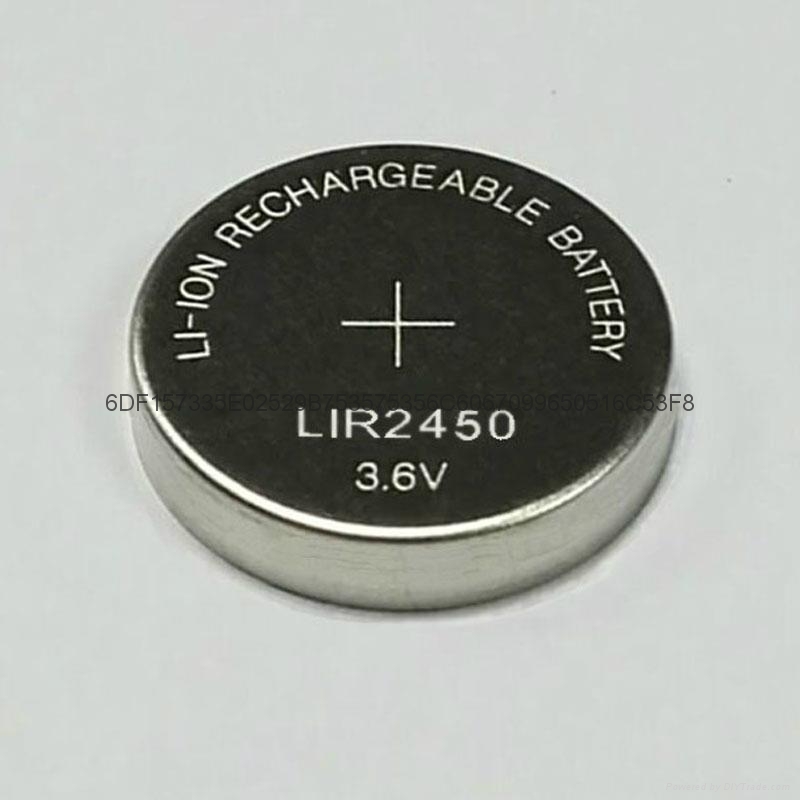 3.6V可充電鋰離子扣式電池LIR2430紐扣電池 4