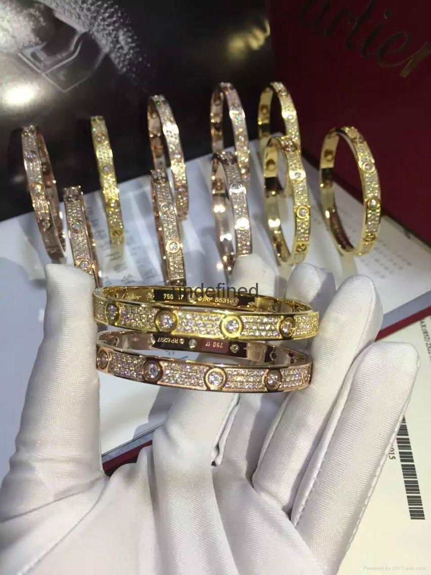 Cartier bracelet with gold /platinum plating with studded diamond crystal  3