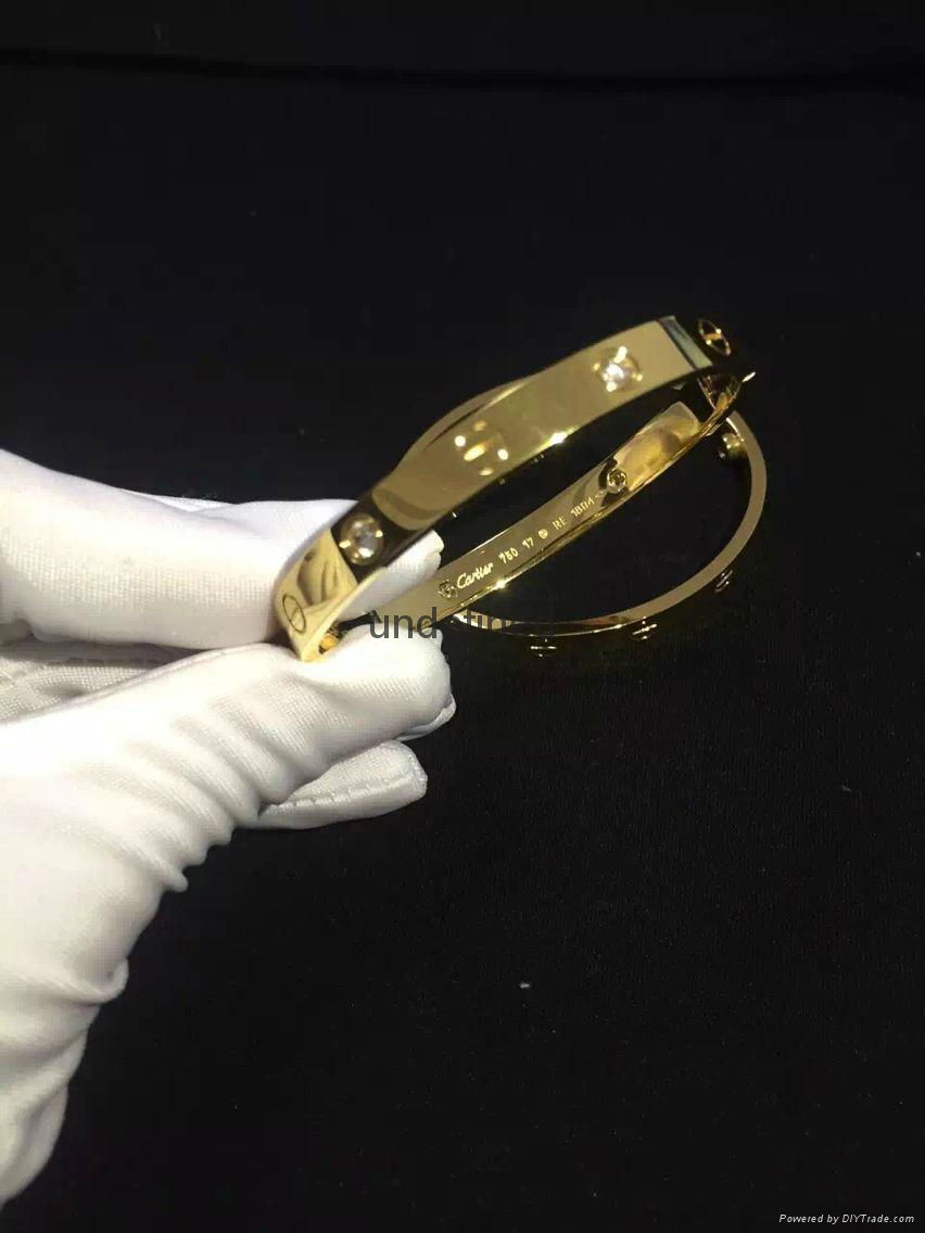 Cartier bracelet with gold /platinum plating with studded diamond crystal  4