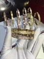 Cartier bracelet with gold /platinum plating with studded diamond crystal  12