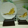 Silver & Gold Ceramic skii Trophy