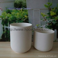 Mat White Ceramic Candle Cups, Candle Vessels, candle containers