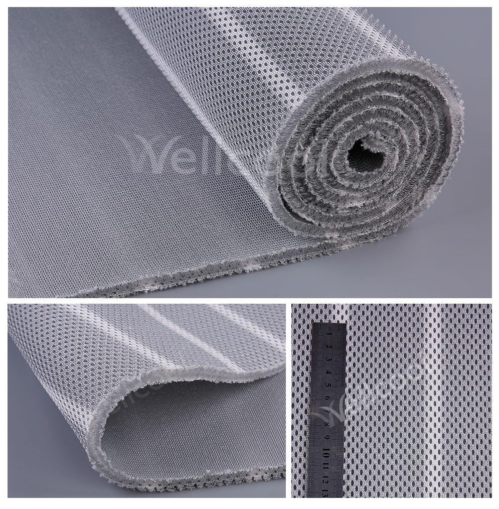 Unique design small hexagon gray washable 3d air mesh fabrics for mattress pad 2