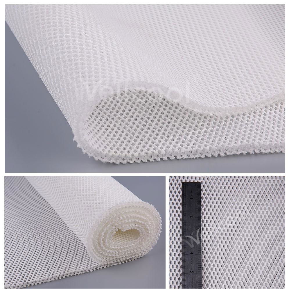 Wholesale free sample honeycomb keep air flow 400-500g/m2 3d spacer mesh fabric  2