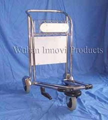 stainless steel airport trolley without