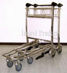 4 wheel steel airport trolley with brake 